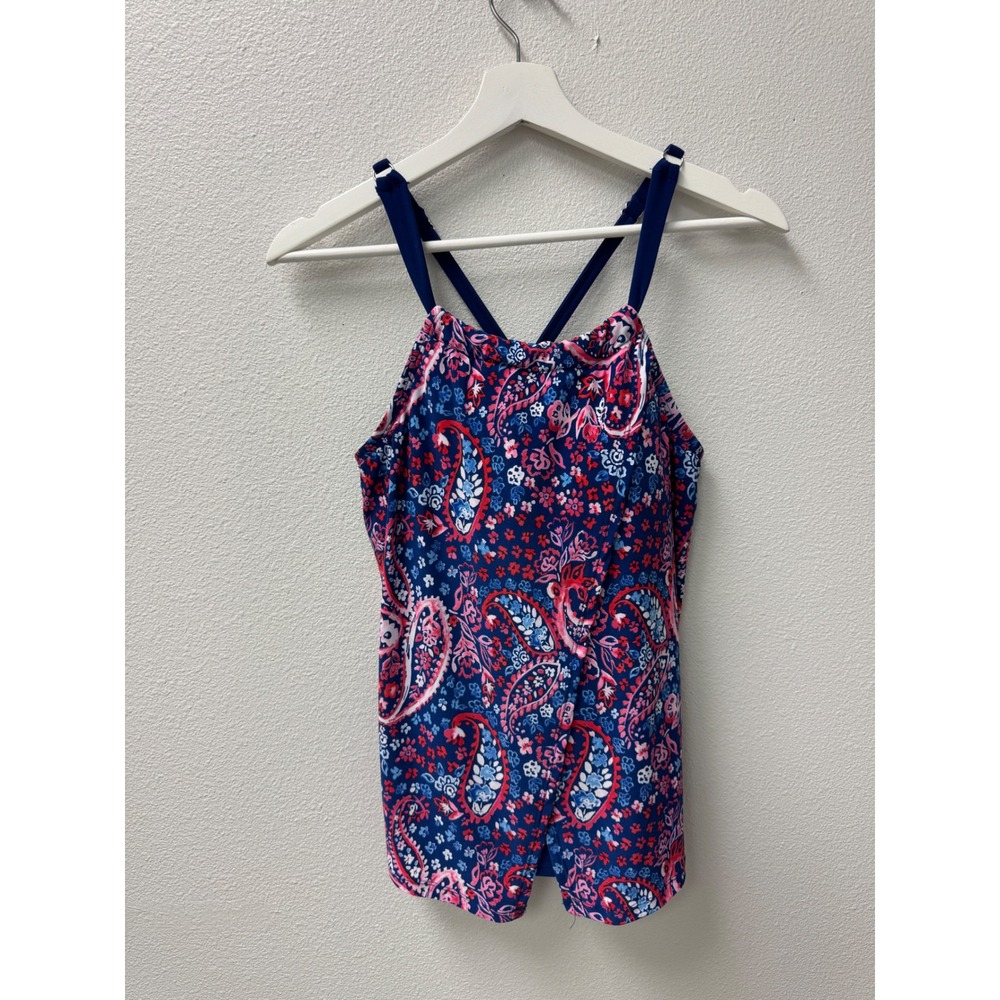 American Beach‎ Womens Paisley Print Swimsuit Tankini Top Swim Wear Pool Side